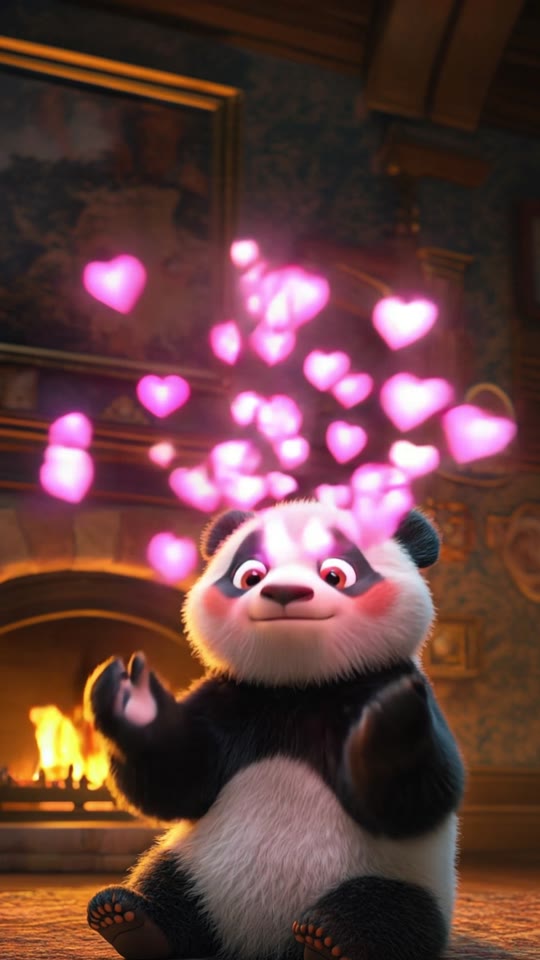 Gấu trúc thả tim