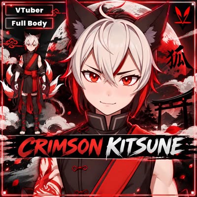 Male Crimson Kitsune Boy