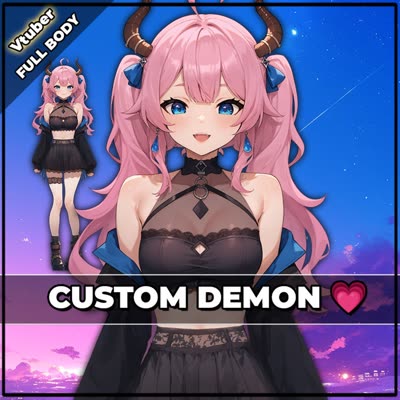Customizable Pink Demon Girl