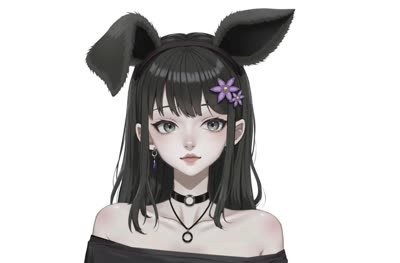 Girl wearing dog ears