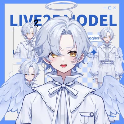 White hair angel boy