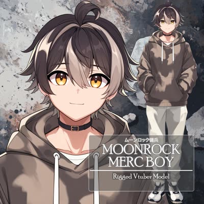 Moonrock Merc Hoodie Boy, Rigged Male , ,Cute Wolf…