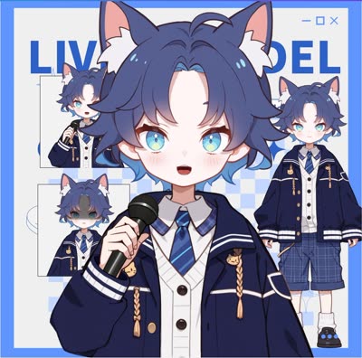 Blue cat boy