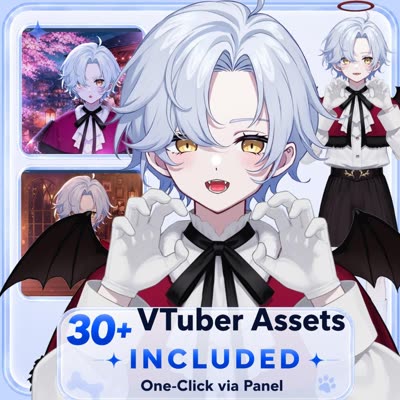 White Hair Angel Boy Halloween Edition Vampire