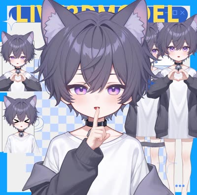 Neko Purple Cat Boy