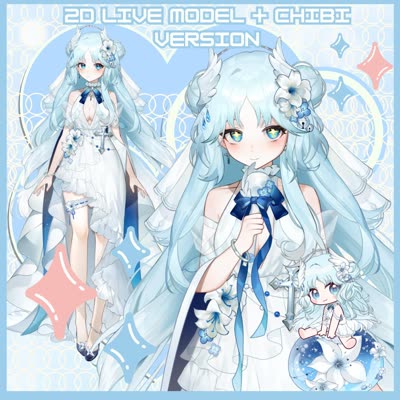 , Blue Flower Girl, Chibi