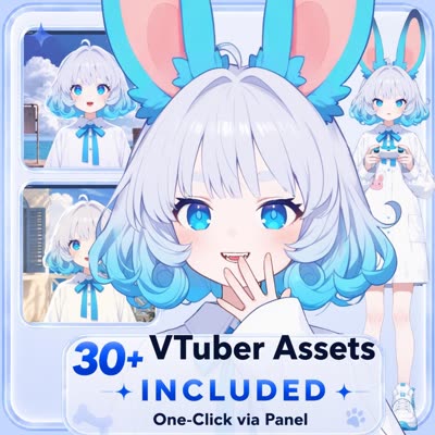 Blue Hair Moon Bunny Girl