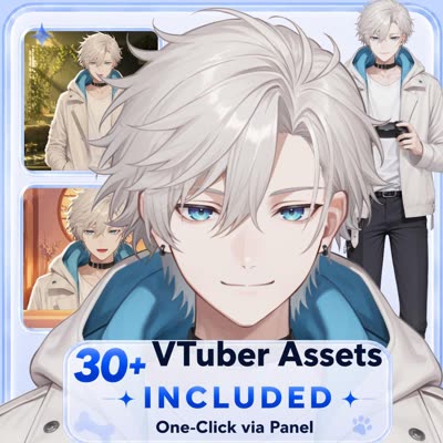 White Hair Jacket Trendy Man