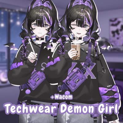 Techwear Demon Girl
