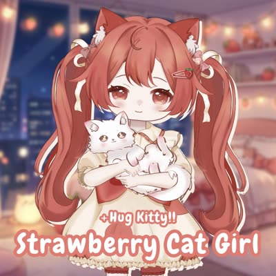 Sweet Strawberry Cat-Girl