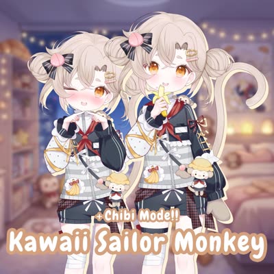 Kawaii Sailor Monkey Girl