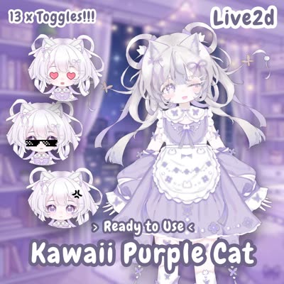 Kawaii Purple Cat-Girl