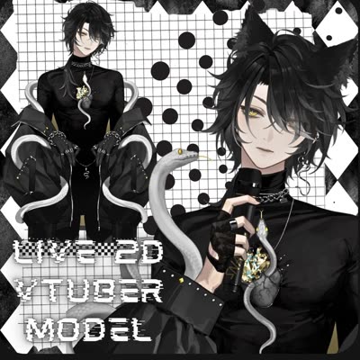 Male Black Snake - - -Boy-Digital- - -Cute- -Man