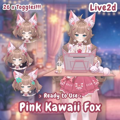 Pink Kawaii Fox