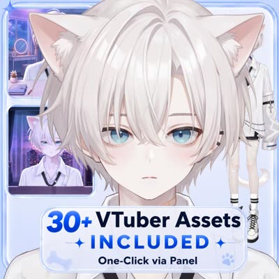 Jirai Kei White Hair Catboy