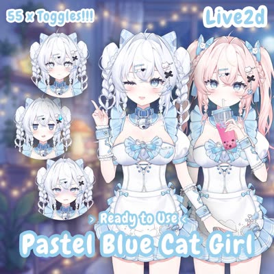 Pastel Blue Cat-Girl