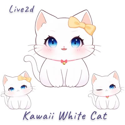 Kawaii White Cat