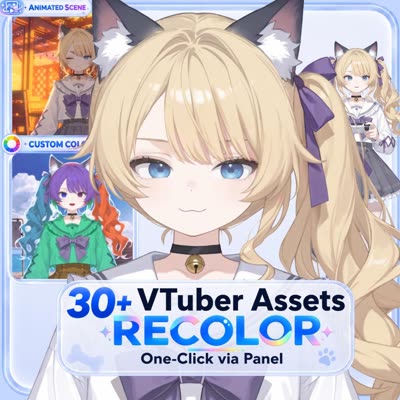 Blonde Twin-Tail Cat Girl
